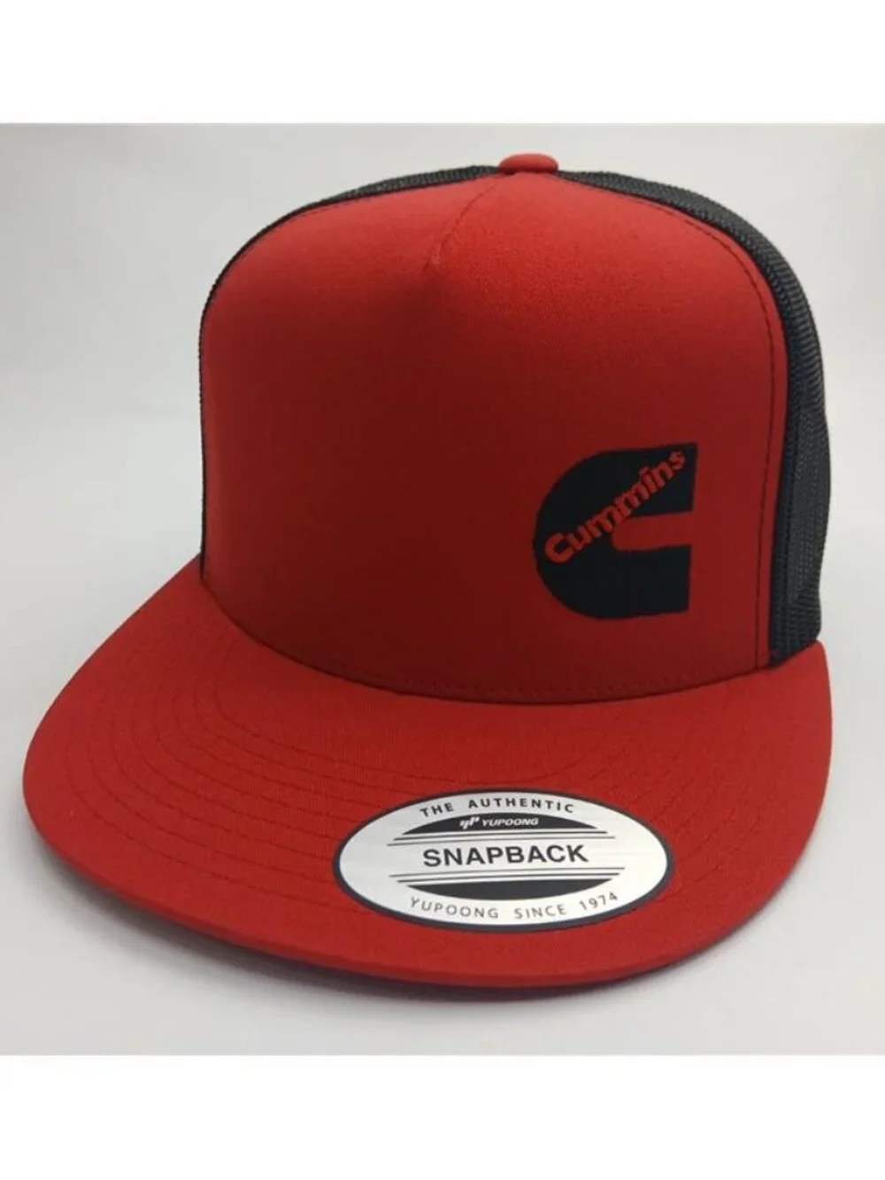 Retro Dodge Diesel Power Trucker Hat Red Black Yupoong Flat Bill Snapback Engine